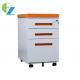 3 Drawer Slideway Mobile File Cabinet Rotating Assembled With Cushion