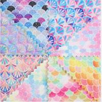 0.5mm Glitter PU Leather Brushed Mermaid Fish Scale PU Artificial Leather