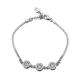 White Gold Plated Sterling Silver Cubic Zircon Start Charm Bracelets (B12281-WHITE)