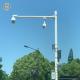 10m Q235 Traffic CCTV Camera Pole Galvanized Single Arm For Monitoring