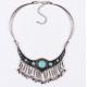 Miao silver plated antique silver necklace turquoise necklace wholesale bells