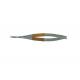 Curved Tip Trabecula Stainless Steel Forceps Plating Diamond Film Layer