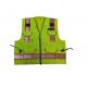 Waterproof Lime Green Safety Vest  Fluorescent  Custom Reflective Vest