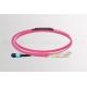 Straight Polarity Multi Fiber Push On Pink Cable LC Connectors Female to Male