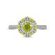 Green Peridot & CZ Ring 1/6 ct tw 10K White Gold In Silver