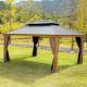 Patio Pergola With Retractable Canopy For Outdoor  Outdoor Hardtop Gazebo