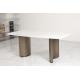 Contemporary Marble Dining Tables With Marble Top Stainless Steel Base Home Use