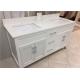 61 Quartz Bathroom Vanity Countertops Double Sink , Quartz Slab Countertops