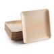 7 Inch Disposable Compostable Bamboo Plate With The Shape Of Square For Hotel