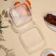 1650ml 59oz Transparent PP Hinged Lid Microwave Container 9.2''X9.5''X3''