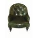 luxury old style green leather night club single sofa furniture,#XD0064