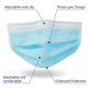 Light Blue Disposable Three Ply PPE Earloop Face Masks