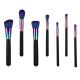 Shiny Cosmetic Brush Set Gradient Color Ferrule And Synthetic Hair