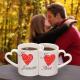 Unique 300ML love Couples Coffee Mugs With Heart Shape Handle