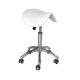 Ergonomic Saddle Seat Office Chair Stool , White Saddle Leather Chair Swivel Freely