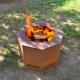 Camping Heater Wood Burning Corten Steel Round Fire Pit In Outdoor Living Space