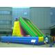 Green Rock Climbing Wall With Slide And Pool , Inflatable Amusement Park