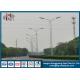 H8m Steel Conical Double Arm Street Light Poles With Hot Dip Galvanized