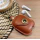 For AirPods 2 & 1 Leather Case Protective Silicone Cover and Skin Compatible with Apple AirPods