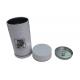 Gift Cylinder Round Tin Box With Inner Lid And Metal Knob For Coffee Tea Airtight Storage
