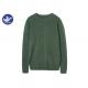Multi Ribs Conbination Men's Knit Pullover Sweater Green Crew Neck Jumper