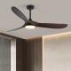 HFBH Model 666 52 Inch Ceiling Fan for Living Room Solid Wood Blade BLDC Motor Walnut Ceiling Fan with Light