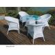 5-piece synthetic rattan wicker outdoor glass top restaurant dining furniture 4 armchairs-8016