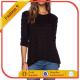 Black Long Sleeved Blouse with Rib knit edges