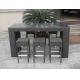 Resin Wicker Bar Set , Dark Brown Rattan Conservatory Furniture