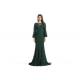 Army Green Long Sleeve European Style Evening Dresses For Beautiful Girls And Woman