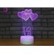 Heart Shape RGB 3D LED Illusion Lamps Acrylic And ABS Material For Birthday Gifts