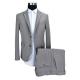 Mens 2 Piece Suit For Men Grey Stripe , Custom Made Tailored Suits Woven Fabric