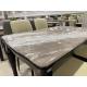 True Color Artificial Marble Dining Table , No Deformation Solid Wood Dining