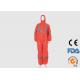 Anti Dust Disposable PPE Coveralls , Hooded Disposable Orange Overalls