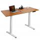 Height Adjustable Metal Column Coffee Table for Dual Motor Electric Brown Standing Desk