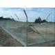 Barbed Wire Mesh 6ft Height Steel Chain Link Fencing With Hot Dip Galvanized