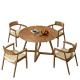 Round Nordic Luxury Dining Table And Chairs Wooden Set ODM