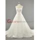 2013 A-line strapless train beaded embroidered lace satin ivory bridal dresses BDGD1002