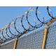 Zinc Coated Galvanized Steel Chain Link Fence Application With Razor Barbed Wire