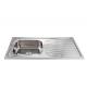 WY10050B Laos Hot Sale countertop sink with drainboard single bowl