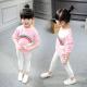 2016 Fashion Girl Korean style Kid's Rainbow Pattern Long Sleeve Cotten Sport Pinky Top