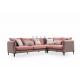 European Style Linen Pink Fabric I Shaped Sofa Set