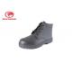 Cemented Black Safety Toe Boots With Embossed Action Leather For  Womens / Mens