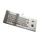 Movable Metal Mechanical Keyboard With Trackball , Dust Proof Stainless Steel Keyboard