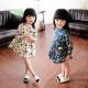 2016 Fashion Girl Colorful Kid's Dress long sleeve Floral Pattern Dancing Dress Q095