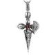 Men's Jewelry Vintage Sword 925 Silver Amulet Pendant Necklace (N046031W)