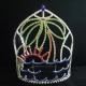 Tall crown for summer pageants rhinestone crowns logo on the band silver red