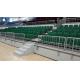 HDPE Plastic Backrest Chair 300mm Row Retractable Bleacher Seating Green Color