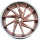 2 piece custom concave brushed wine red colour polished lip forged wheels