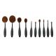 10 Pieces Tooth Shapes Travel Makeup Brush Set With Nylon Hair